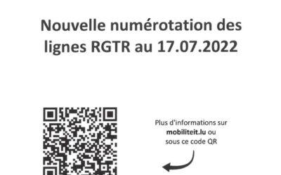 Nouvelle numérotation des lignes RGTR au 17.07.2022