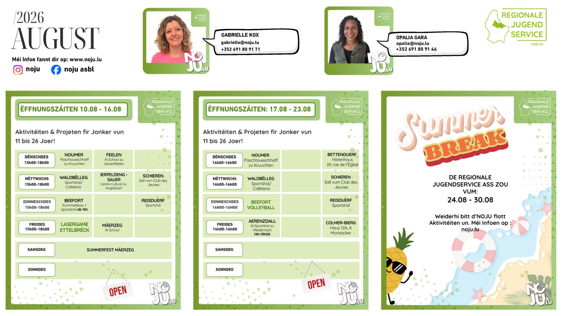 Nordstadjugend - Den Agenda vum August